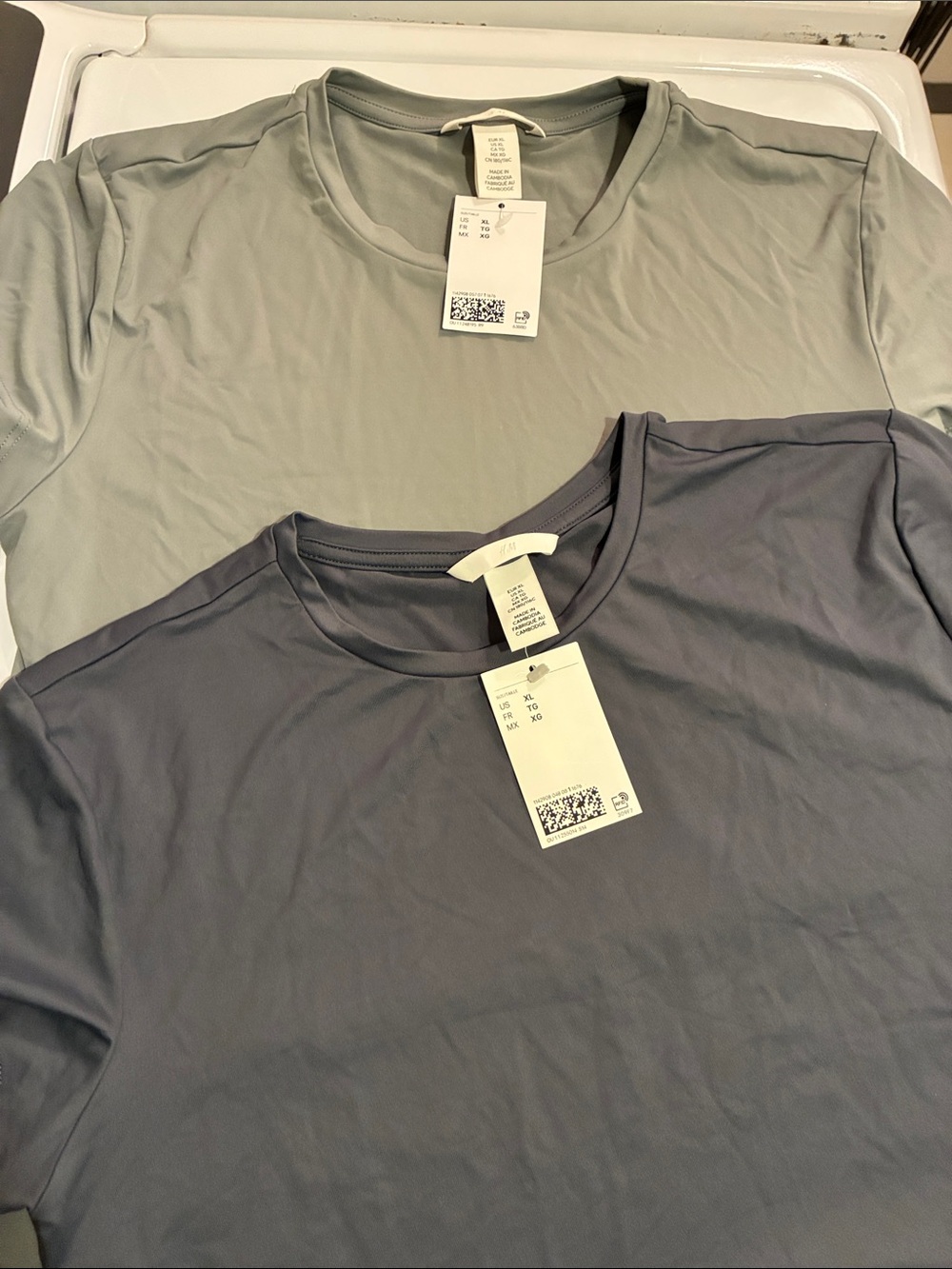 H&M Short Sleeve Tee Set in Light Gray and Slate Blue